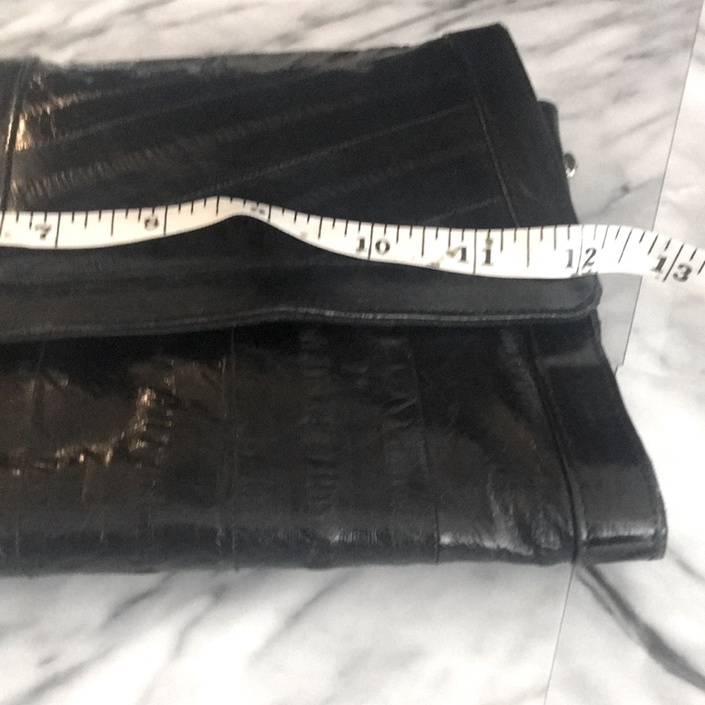 Real Black Eel skin vintage leather bag - Picture 6 of 6